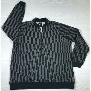 Nike 1/4 Zip Golf Shirt Men Medium Abstract Waves Long Sleeve Fleece CZ8942-010